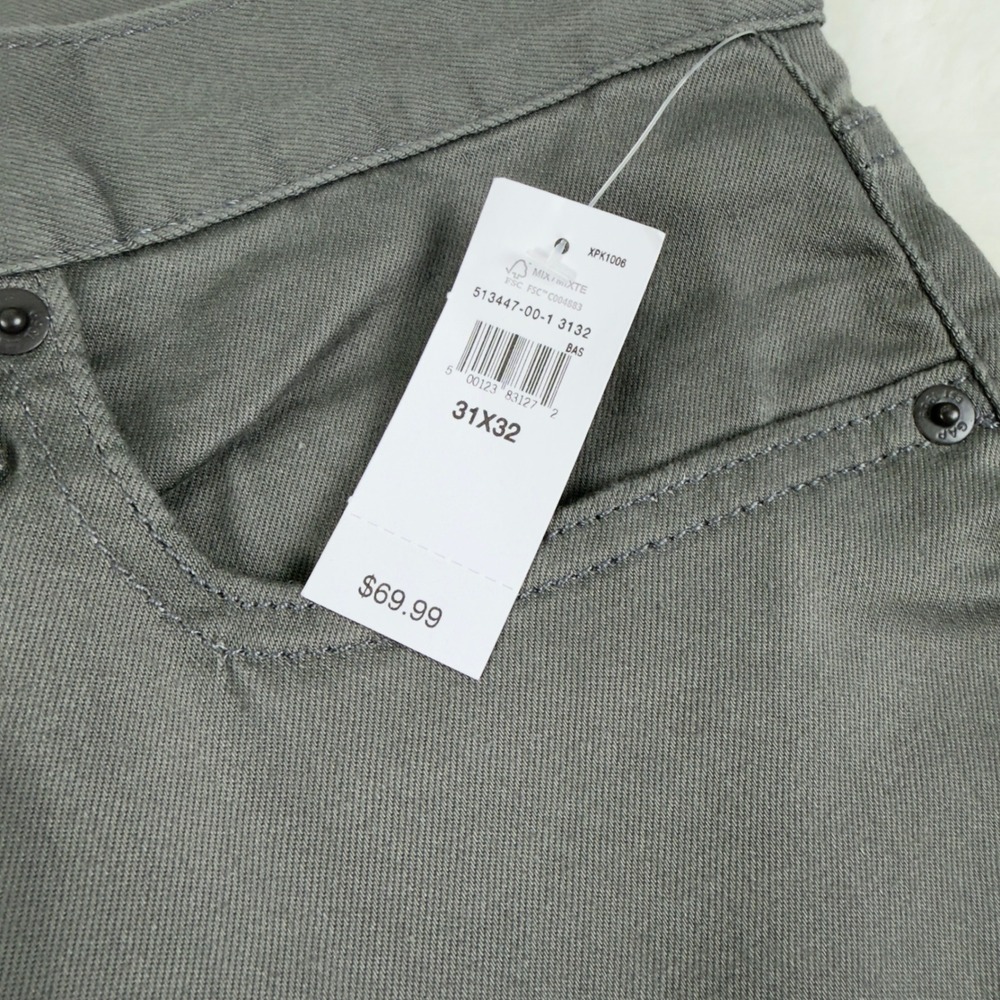 Gap Slim Travel Jeans Mens 31x32 Olive Green Grey Stretch Cotton 513447-00-1 - Picture 3 of 9
